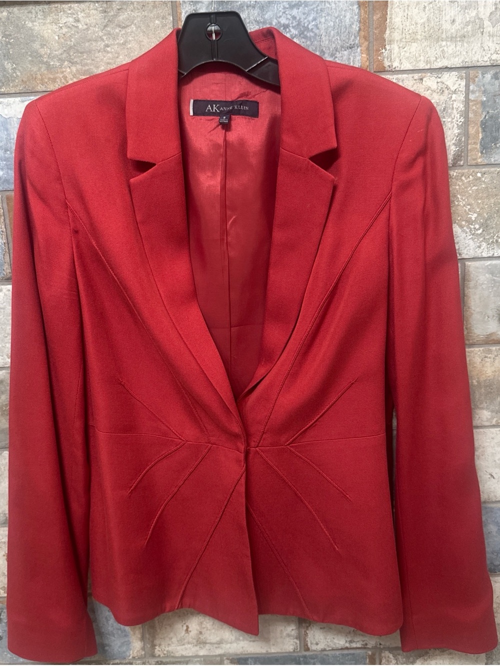 Anne Klein Red Single-Button Tailored Blazer